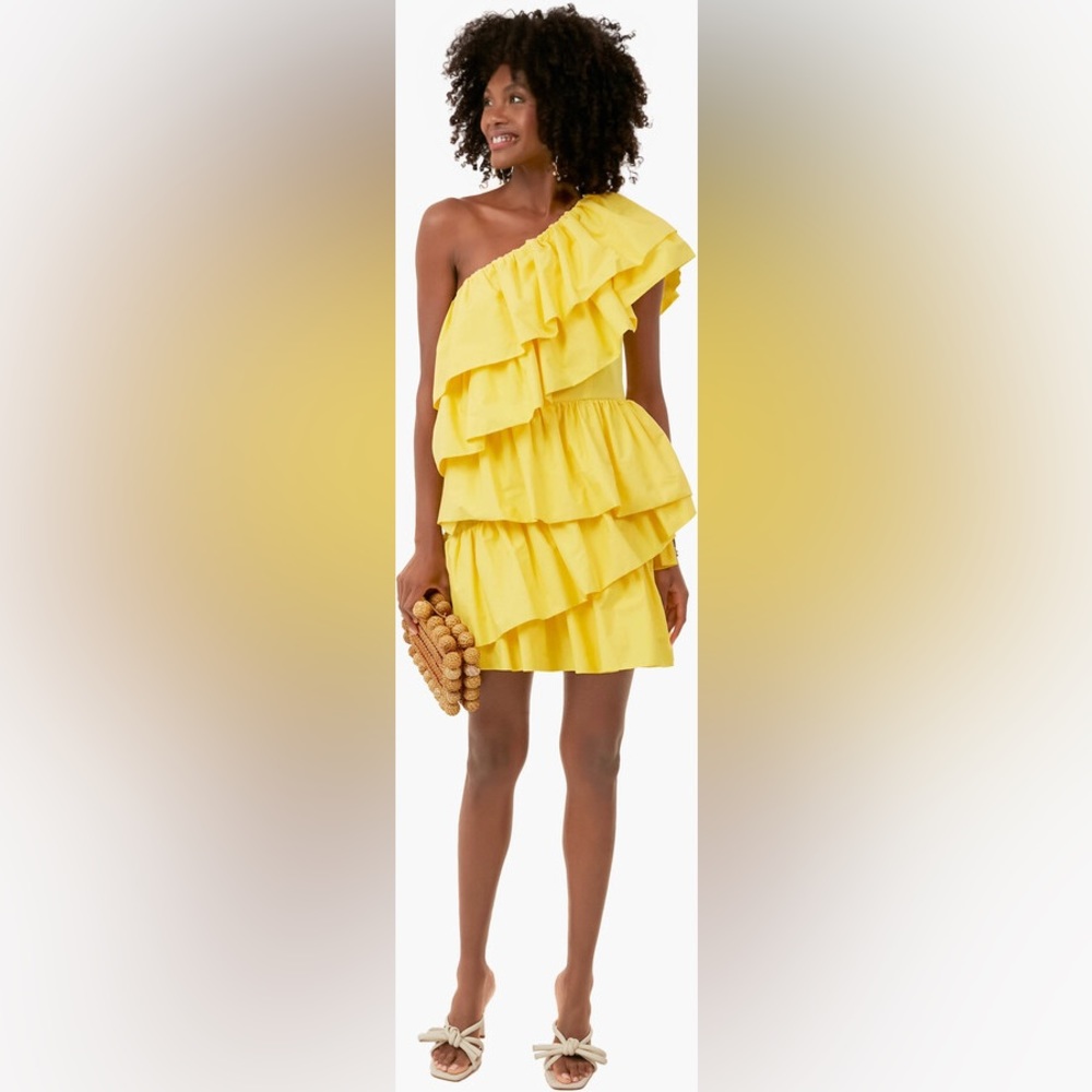 Tuckernuck Hyacinth House Yellow Ruffle Sofie Mini Dress